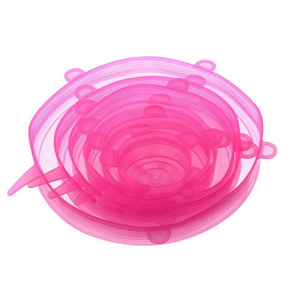 Couvercle de conservation alimentaire en silicone: Lot de 6pcs